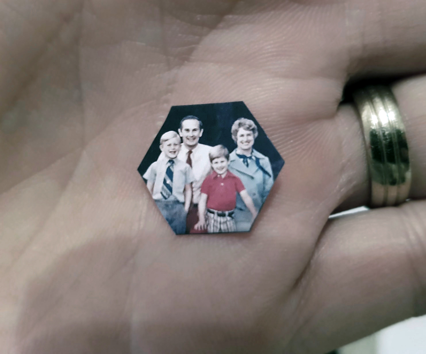 Space imaging expert Andy Saunders plans to send a small copy of Charlie Duke's family photo back to the moon in a more resilient capsule on a commercial lunar mission at the end of 2022. (Photo courtesy of Andy Saunders)